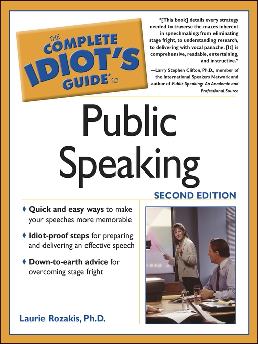 Title details for The Complete Idiot's Guide to Public Speaking by Laurie Rozakis - Available